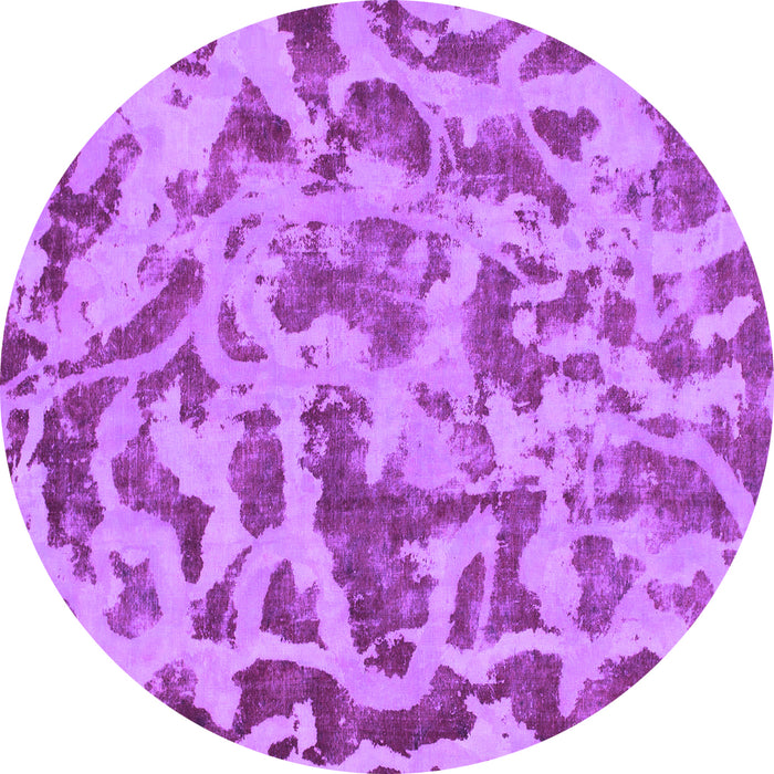 Round Abstract Purple Modern Rug, abs862pur