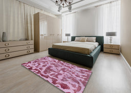 Abstract Pink Modern Rug in a Bedroom, abs862