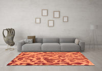 Machine Washable Abstract Orange Modern Rug, wshabs862org