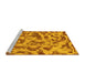 Sideview of Machine Washable Abstract Yellow Modern Rug, wshabs862yw