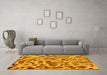 Machine Washable Abstract Yellow Modern Rug in a Living Room, wshabs862yw