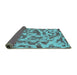 Sideview of Abstract Turquoise Modern Rug, abs862turq