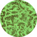 Round Abstract Green Modern Rug, abs862grn