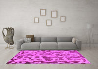 Machine Washable Abstract Pink Modern Rug, wshabs862pnk