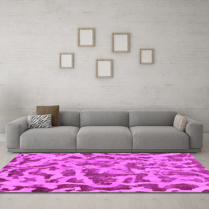 Machine Washable Abstract Pink Modern Rug in a Living Room, wshabs862pnk