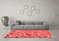 Machine Washable Abstract Red Modern Rug, wshabs862red