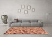 Machine Washable Abstract Brown Modern Rug in a Living Room,, wshabs862brn