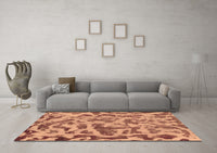 Machine Washable Abstract Brown Modern Rug, wshabs862brn