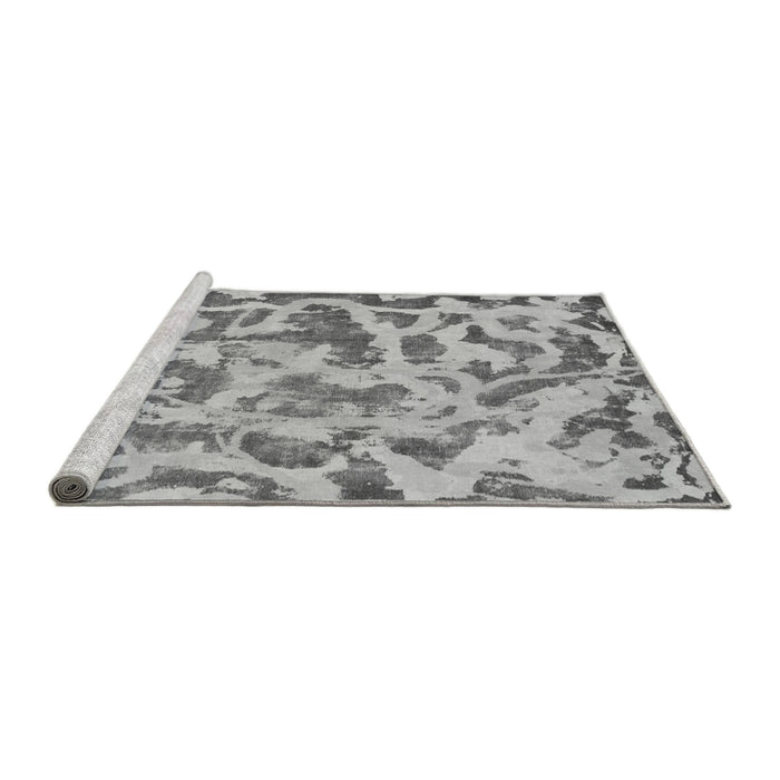 Sideview of Machine Washable Abstract Gray Modern Rug, wshabs862gry