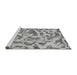 Sideview of Machine Washable Abstract Gray Modern Rug, wshabs862gry