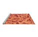 Sideview of Machine Washable Abstract Orange Modern Area Rugs, wshabs862org