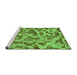 Sideview of Machine Washable Abstract Green Modern Area Rugs, wshabs862grn