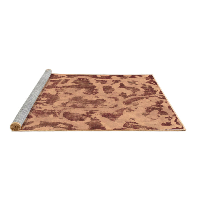 Sideview of Machine Washable Abstract Brown Modern Rug, wshabs862brn