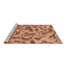 Sideview of Machine Washable Abstract Brown Modern Rug, wshabs862brn
