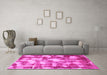 Machine Washable Abstract Pink Modern Rug in a Living Room, wshabs863pnk