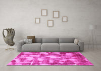 Machine Washable Abstract Pink Modern Rug, wshabs863pnk