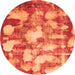 Round Abstract Orange Modern Rug, abs863org