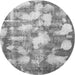 Round Abstract Gray Modern Rug, abs863gry