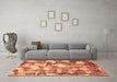 Machine Washable Abstract Brown Modern Rug in a Living Room,, wshabs863brn