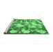 Sideview of Machine Washable Abstract Emerald Green Modern Area Rugs, wshabs863emgrn
