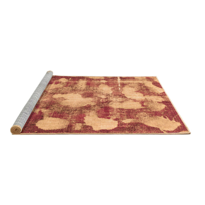Sideview of Machine Washable Abstract Brown Modern Rug, wshabs863brn