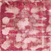 Square Abstract Pastel Pink Modern Rug, abs863