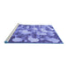 Sideview of Machine Washable Abstract Blue Modern Rug, wshabs863blu