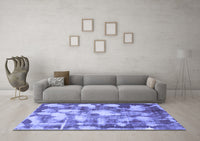 Machine Washable Abstract Blue Modern Rug, wshabs863blu