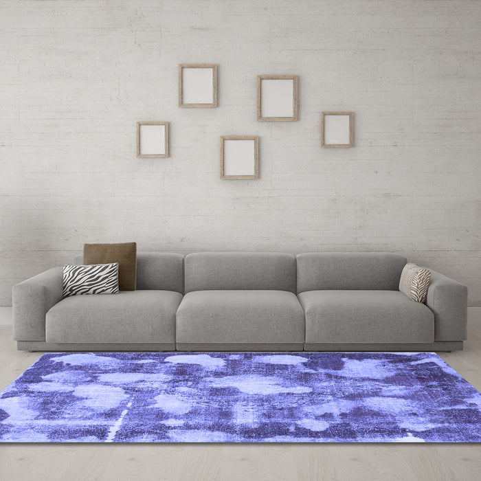 Machine Washable Abstract Blue Modern Rug in a Living Room, wshabs863blu