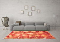 Machine Washable Abstract Orange Modern Rug, wshabs863org