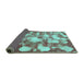 Sideview of Abstract Turquoise Modern Rug, abs863turq