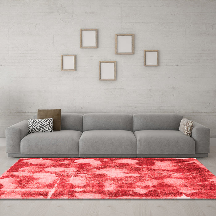 Modern Red Washable Rugs