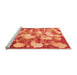 Sideview of Machine Washable Abstract Orange Modern Area Rugs, wshabs863org