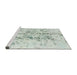 Sideview of Machine Washable Abstract Green Rug, wshabs864