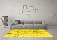 Machine Washable Abstract Yellow Modern Rug, wshabs864yw