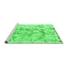 Sideview of Machine Washable Abstract Green Modern Area Rugs, wshabs864grn