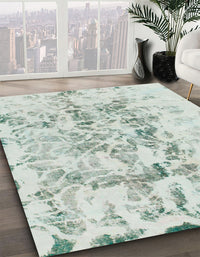 Abstract Green Modern Rug, abs864