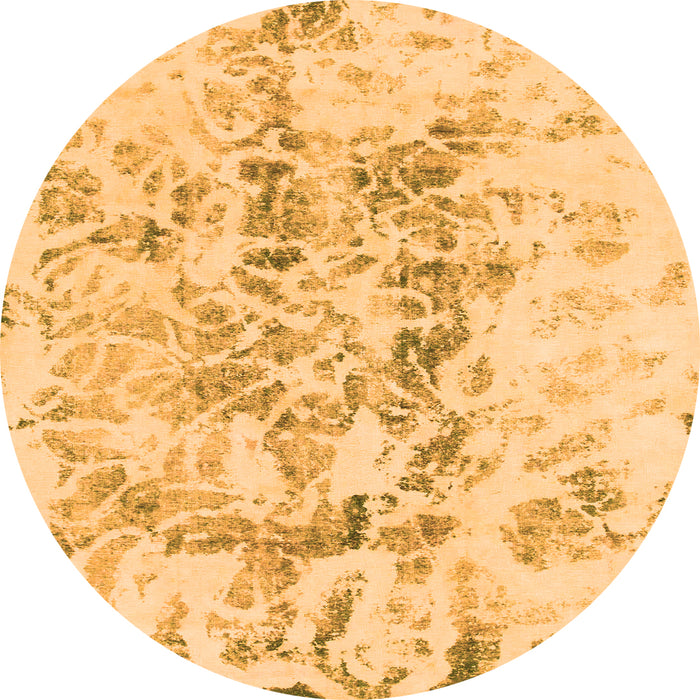 Round Abstract Orange Modern Rug, abs864org