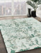 Abstract Green Modern Rug in Family Room, abs864