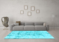 Machine Washable Abstract Light Blue Modern Rug, wshabs864lblu