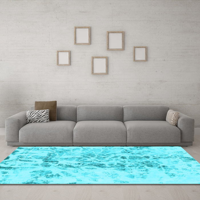 Machine Washable Abstract Light Blue Modern Rug in a Living Room, wshabs864lblu