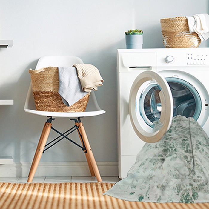 Machine Washable Abstract Green Rug in a Washing Machine, wshabs864