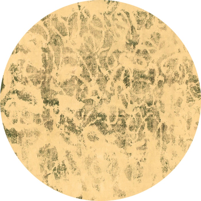 Round Machine Washable Abstract Brown Modern Rug, wshabs864brn