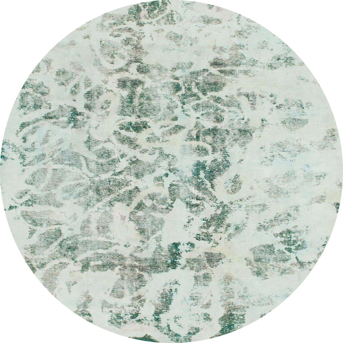 Round Abstract Green Modern Rug, abs864
