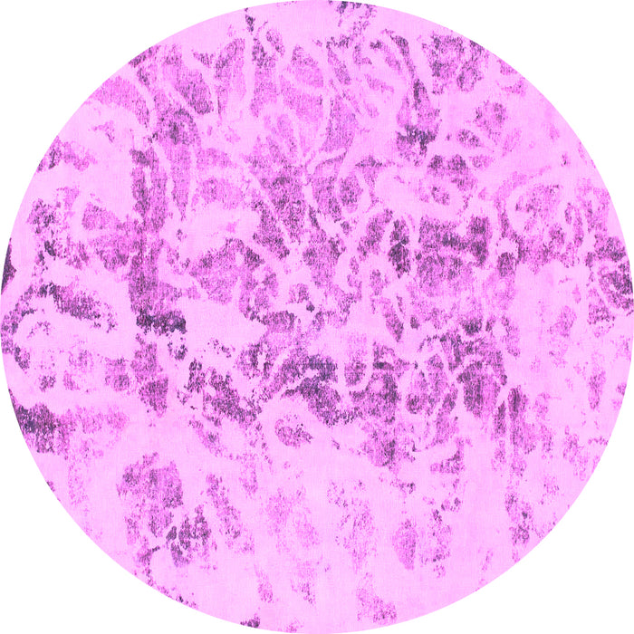 Round Abstract Pink Modern Rug, abs864pnk