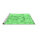 Sideview of Machine Washable Abstract Emerald Green Modern Area Rugs, wshabs864emgrn