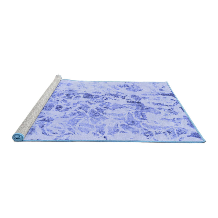 Sideview of Machine Washable Abstract Blue Modern Rug, wshabs864blu