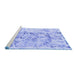 Sideview of Machine Washable Abstract Blue Modern Rug, wshabs864blu