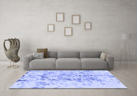 Machine Washable Abstract Blue Modern Rug, wshabs864blu