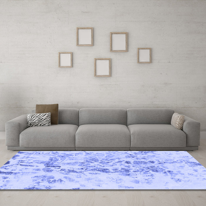 Machine Washable Abstract Blue Modern Rug in a Living Room, wshabs864blu